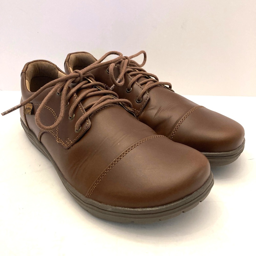 Lems Women’s 9.5 Men's 8 Brown Leather Lace-Up Oxford - Picture 3 of 11